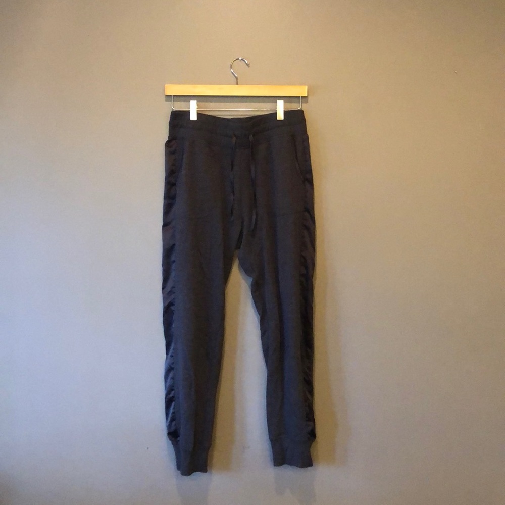 Grey Sweatpants with Satin Tuxedo Stripes on Side✨
